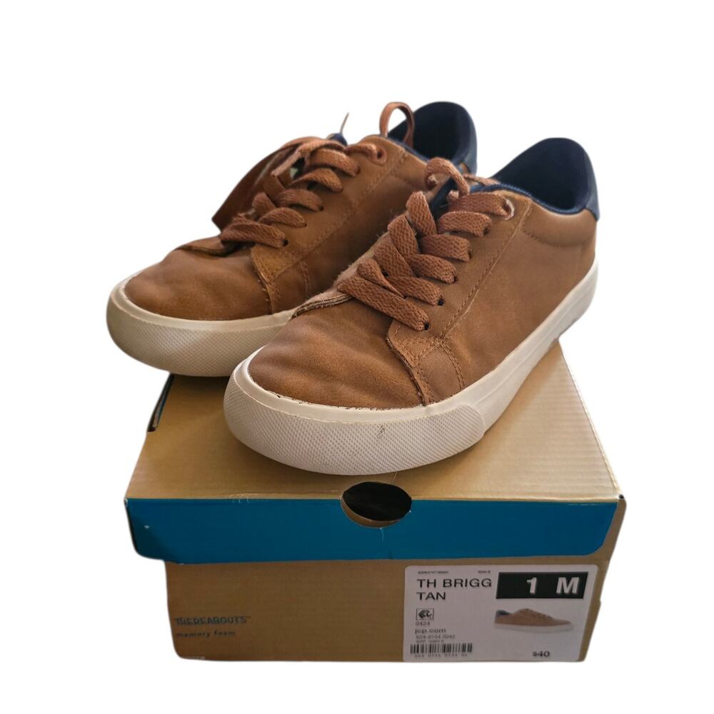 Thereabouts Big Boys Brigg Lace Up Shoes sz 1 Brown Preppy
